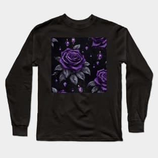 Shimmer Purple Roses Long Sleeve T-Shirt